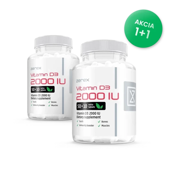 2x Zerex Vitamín D 2000IU 2x 60 tablet