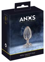 ANOS Metal (3,8 cm) - anální dildo s kovovou klecí (stříbrné)