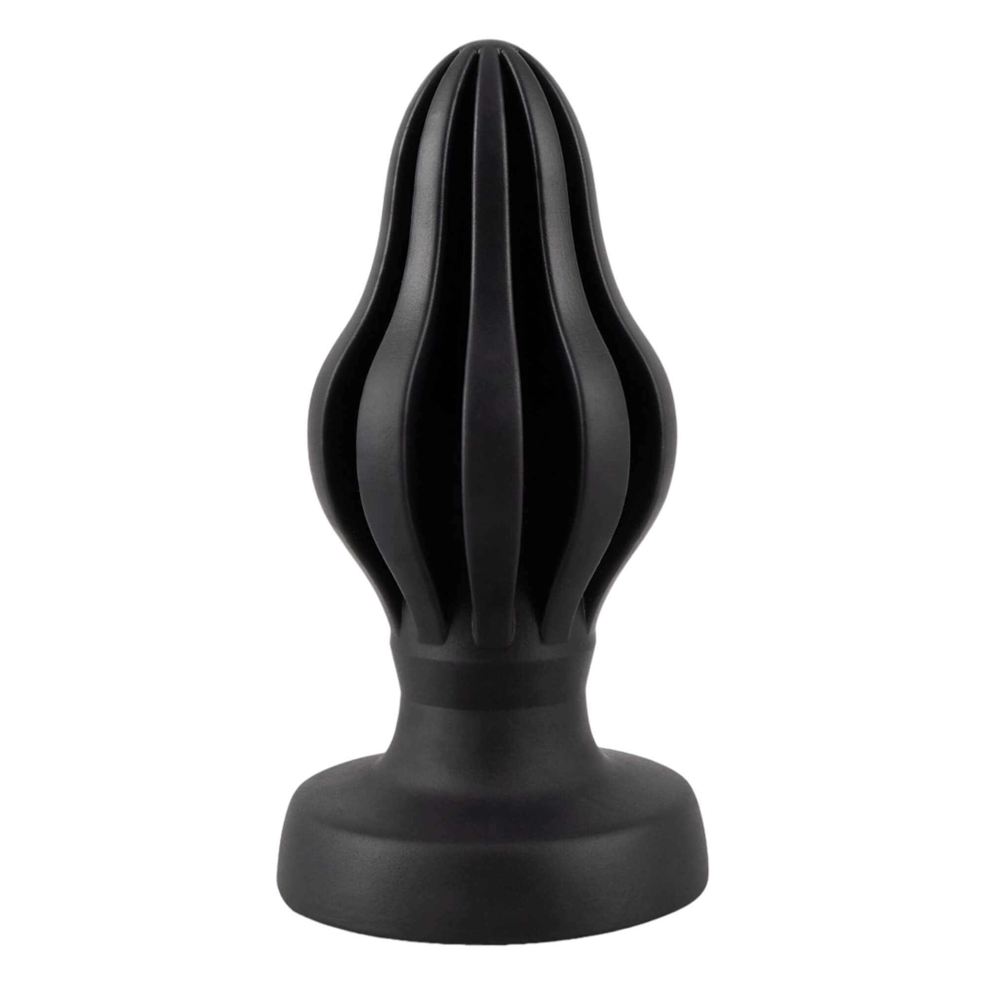 ANOS - Super Soft, Ribbed Anal Dildo - 5cm (Black)