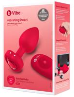 b-vibe heart - akumulátorový, rádiově ovládaný anální vibrátor (červený)