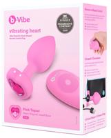 b-vibe heart - akumulátorový, rádiový anální vibrátor (růžový)