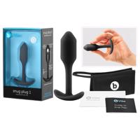 b-vibe Snug Plug 1 - anální kolík s vnitřní vahou (55g) - černý