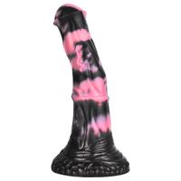 Bad Horse - silikonové dildo ve tvaru koňského nástroje - 18 cm (černá-růžová)