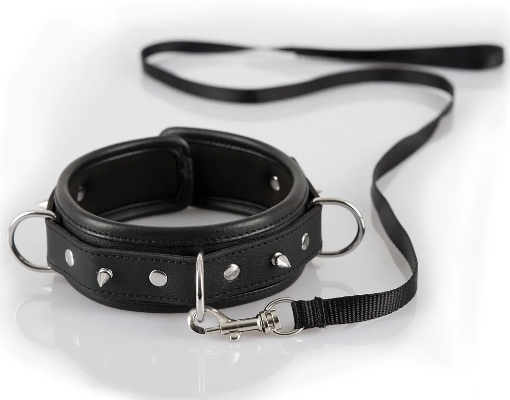 Bad Kitty - Spiked Collar with Leash (Black)