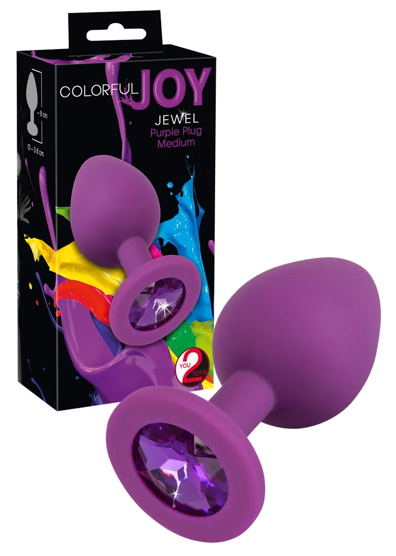 Colorful JOY - Silicone Anal Dildo - Medium (Purple)