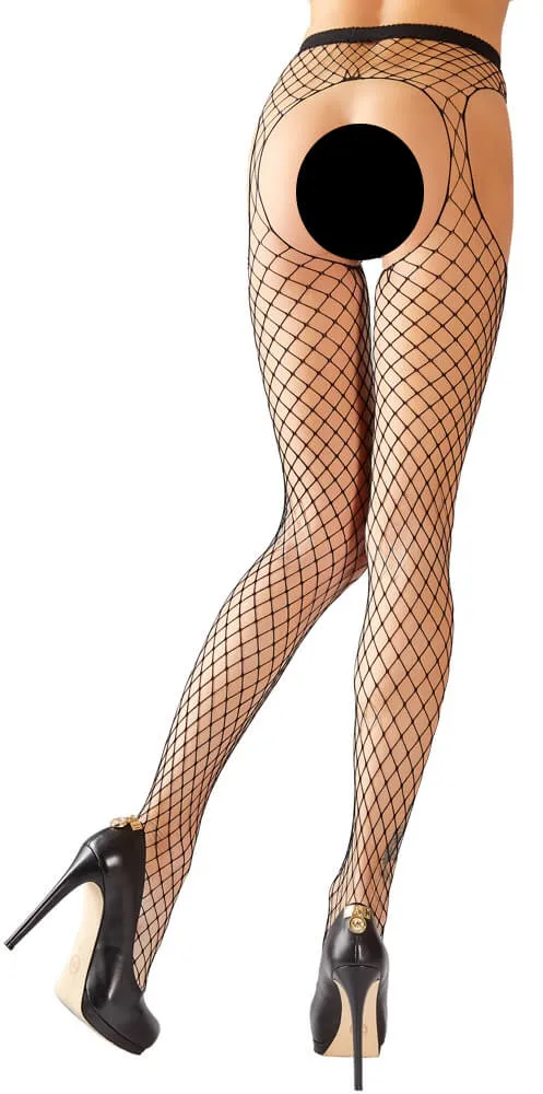 Cottelli - Open, Large Net Tights - Black (S-L)