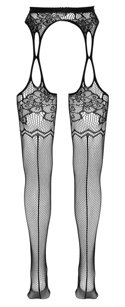 Cottelli - Patterned Fishnet Stockings (Black)