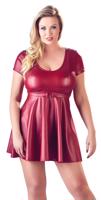 Cottelli Plus Size - mini šaty áčkového střihu (vínová) - XL