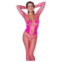 Cottelli - síťované catsuit (růžové) - S-L