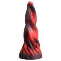 Creature Cocks Polibek pekel - točené silikonové dildo - 19 cm (červené)