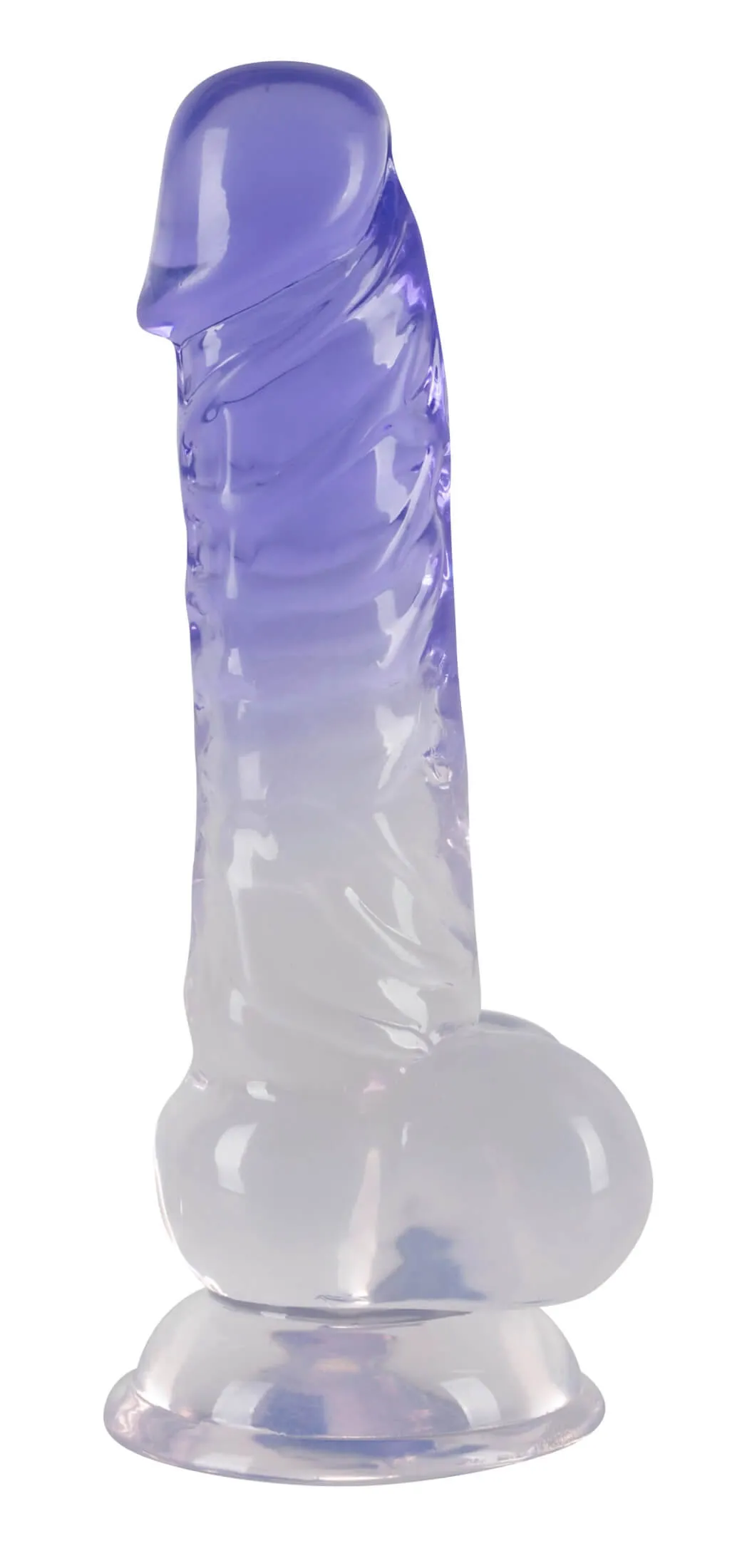 Crystal Clear - Clear Dildo with Suction Cup - 7.7 inch (Transparent-Purple)