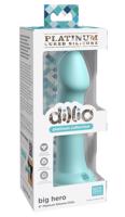 Dillio Big Hero - silikonové dildo s lepivými prsty (17 cm) - tyrkysové