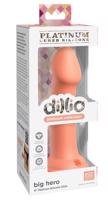 Dillio Big Hero - Silikonové dildo se svorkou (17 cm) - oranžové