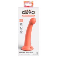 Dillio Secret Explorer - přísavkový dildo s žaludem (17 cm) - oranžové