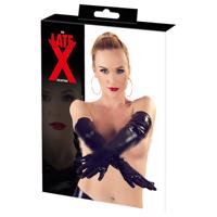 Dlouhé unisex latexové rukavice (černé) - L