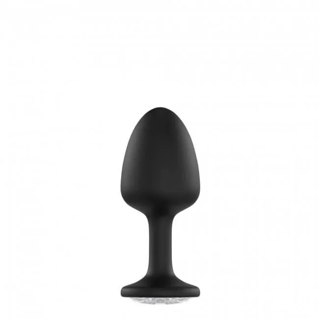 Dorcel Geisha Diamond Plug L - White Stone Anal Dildo (Black)