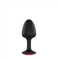 Dorcel Geisha Plug Ruby L - růžové anální dildo s kamínky (černé)