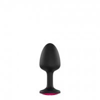 Dorcel Geisha Plug Ruby M - růžové anální dildo s kamínky (černé)