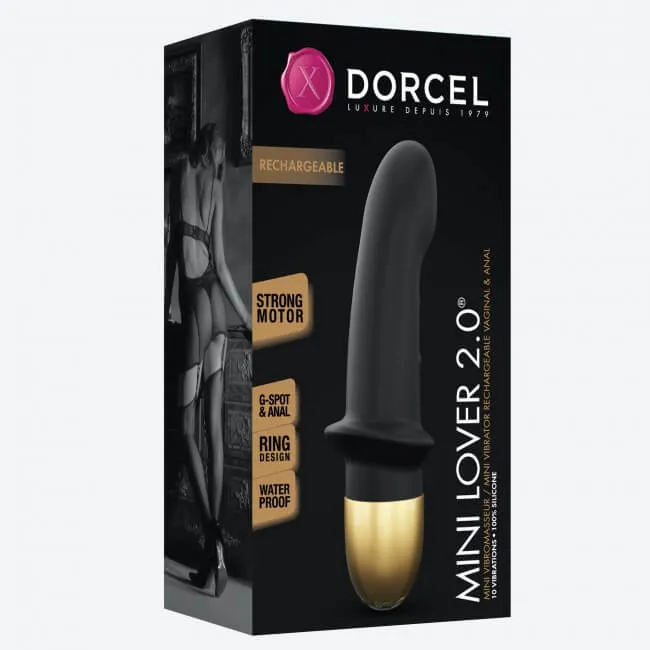 Dorcel Mini Lover 2.0 - Rechargeable G-Spot Vibrator (Black-Gold)