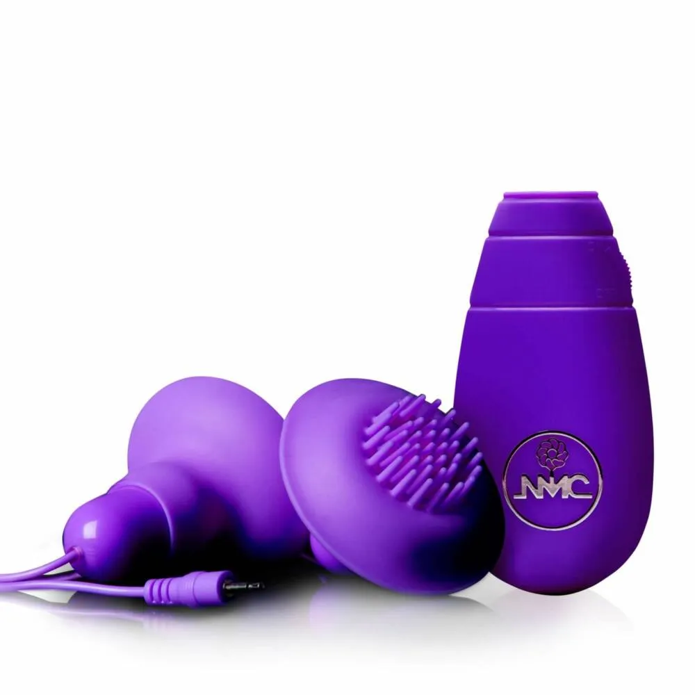 Double - Nipple Vibrator - 1 Pair (Purple)