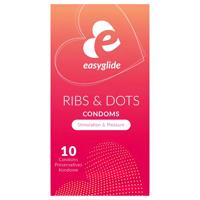 EasyGlide Ribs &amp; Dots - tečkovaný kondom (10 ks)