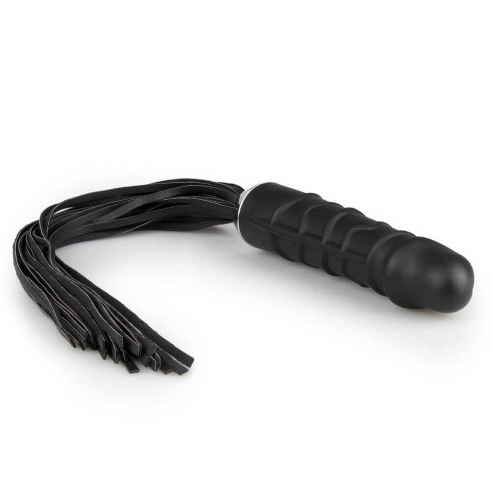 Easytoys Flogger - Whip and Silicone Dildo Combo (Black)