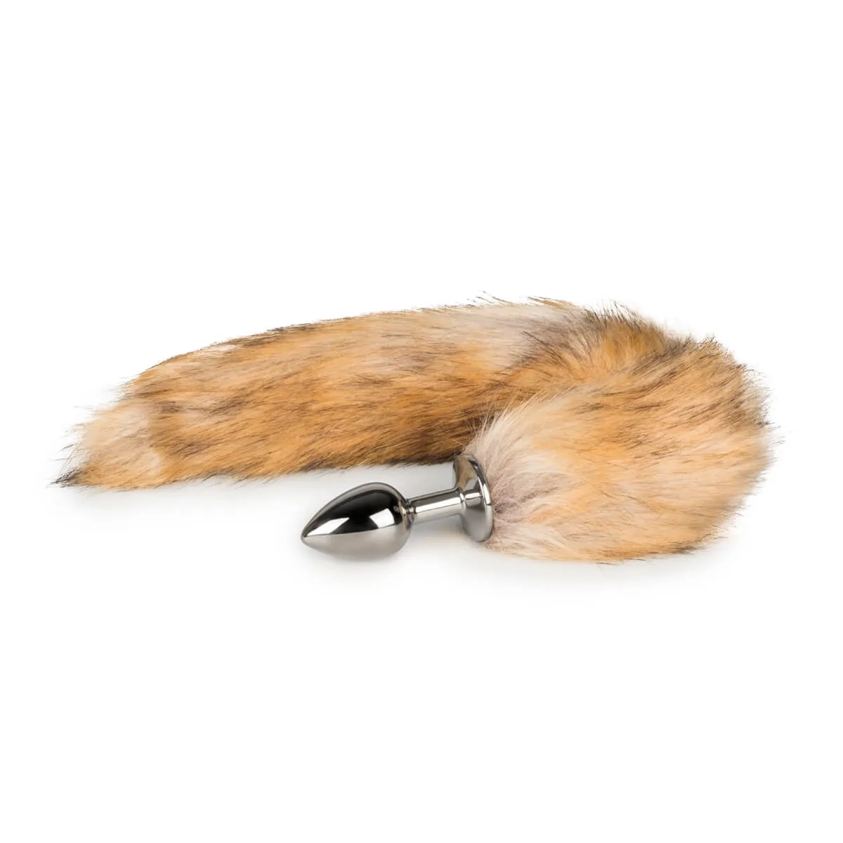 Easytoys Fox NO1 - Metal Anal Dildo with Fox Tail (Silver-Red)