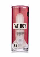 Fat Boy Micro Ribbed - návlek na penis (15 cm) - mléčně bílý