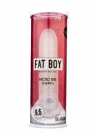 Fat Boy Micro Ribbed - návlek na penis (17 cm) - mléčně bílý