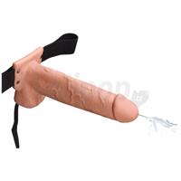 Fetish Fantasy 9&amp;amp;amp;quot; Hollow Squirting Strap-On with Balls Flesh