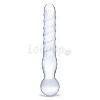 Glas Joystick Clear skleněné oboustranné dildo