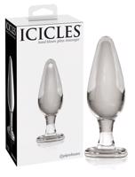 Icicles No. 26 - kuželovité, skleněné anální dildo (průhledné)