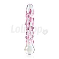 Icicles No. 7 skleněné dildo s perličkami