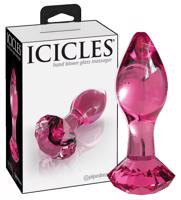 Icicles No. 79 - skleněný anální kolík (růžový)