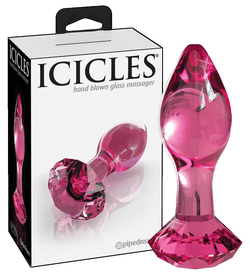 Icicles No. 79 - Tapered Glass Anal Dildo (Pink)