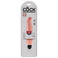 King Cock 7 Stiffy - vodotěsný realistický vibrátor (18cm) - přírodní