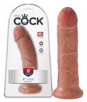 King Cock 8 - dildo (20cm) - hnědá