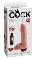 King Cock 8 - realistické stříkající dildo (20 cm) - přírodní