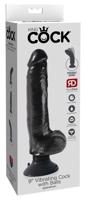 King Cock 9 - flexibilní vibrátor s nožičkami (26 cm) - černý