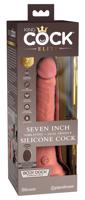 King Cock Elite 7 - připínací, rádiem řízený, realistický vibrátor (18 cm) - přírodní