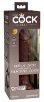 King Cock Elite 7- připínací, realistické dildo (18 cm) - hnědé