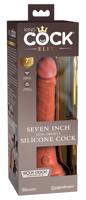 King Cock Elite 7- připínací, realistické dildo (18 cm) - tmavě přírodní