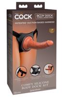 King Cock Elite Comfy - připínací dildo s postrojem (tmavě přírodní)