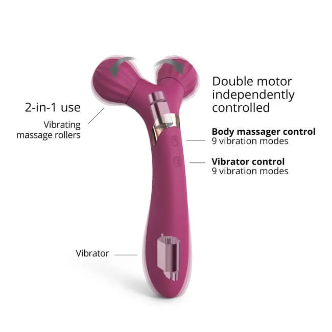 Love to Love Fireball - Rechargeable 2-in-1 Massager Vibrator (Burgundy)