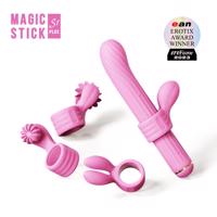 Magic Stick - vibrátor s výměnným ramínkem na klitoris (růžový)