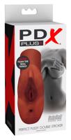 PDX Double Stroker - 2in1 - realistický masturbátor (hnědí)