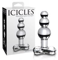 Pipedream Icicles No. 47 - skleněný anální kolík se třemi kuličkami (průhledný)