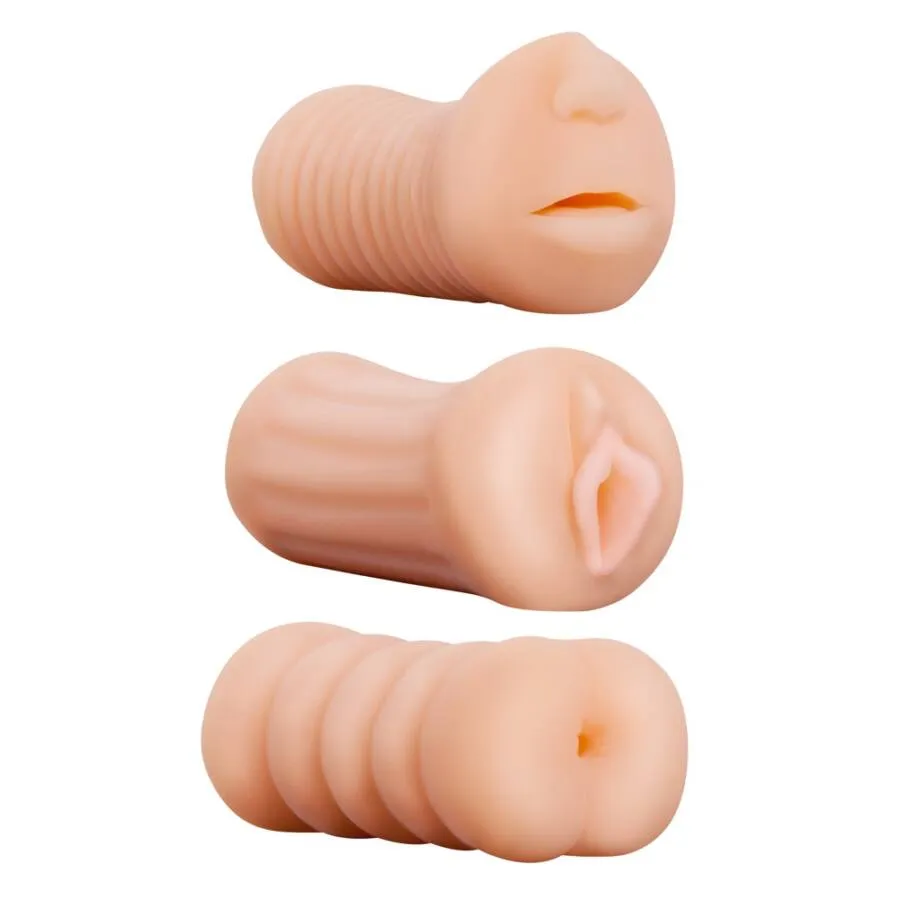 Pocket Stroker Set (3 pcs) - Juicy Vagina, Mouth, Butt