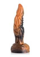 Příšerný Kohout - texturovaný silikonový dildo 20 cm (oranžový)