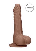 RealRock Dong 7 - realistické dildo s varlaty (17 cm) - tmavě přírodní